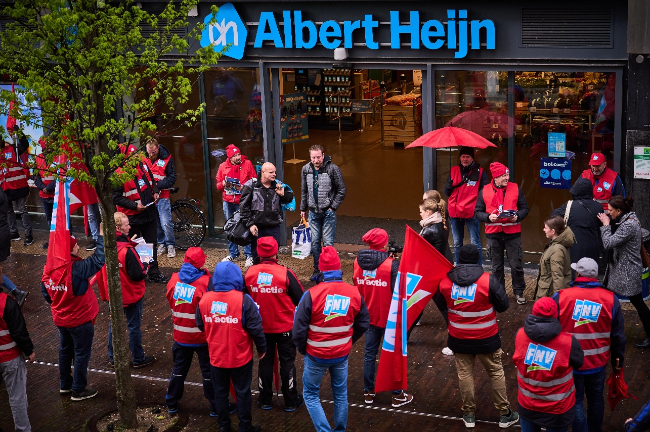 Bonden: stakende medewerkers Albert Heijn worden geïntimideerd